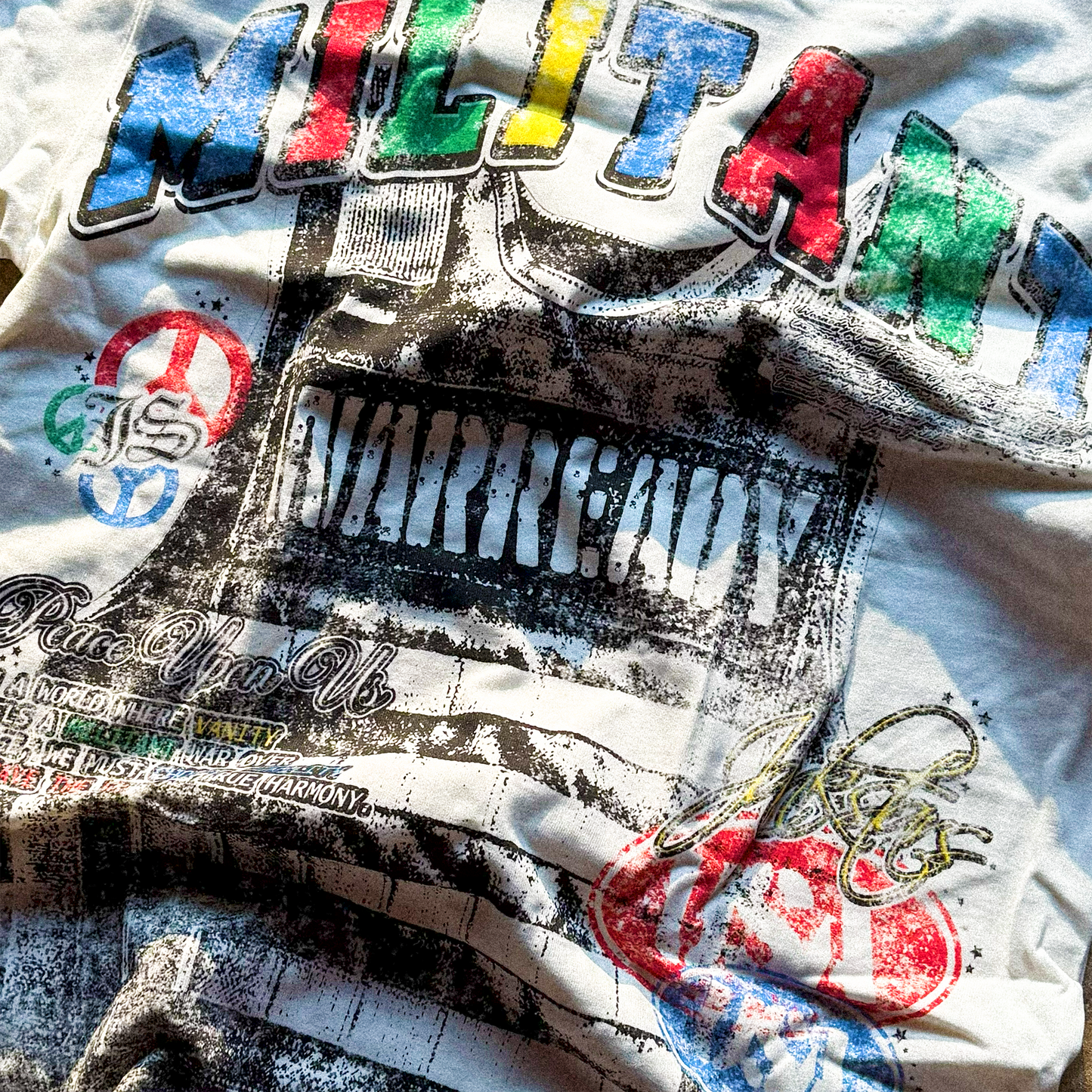 “MILITANT” - WHITE OVERSIZED TEE