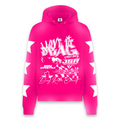 'ILUVTODRAG💕' MIDWEIGHT HOODIE - PINK